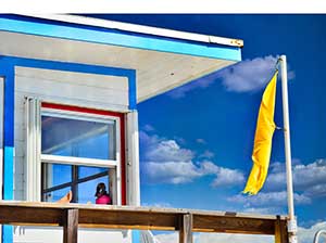 Yellow and Blue Cape Canaveral by Michael Shoemaker